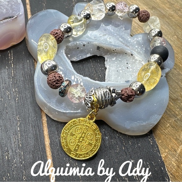 Multi gemstone rainbow adjustable bracelet - Picture 1 of 1